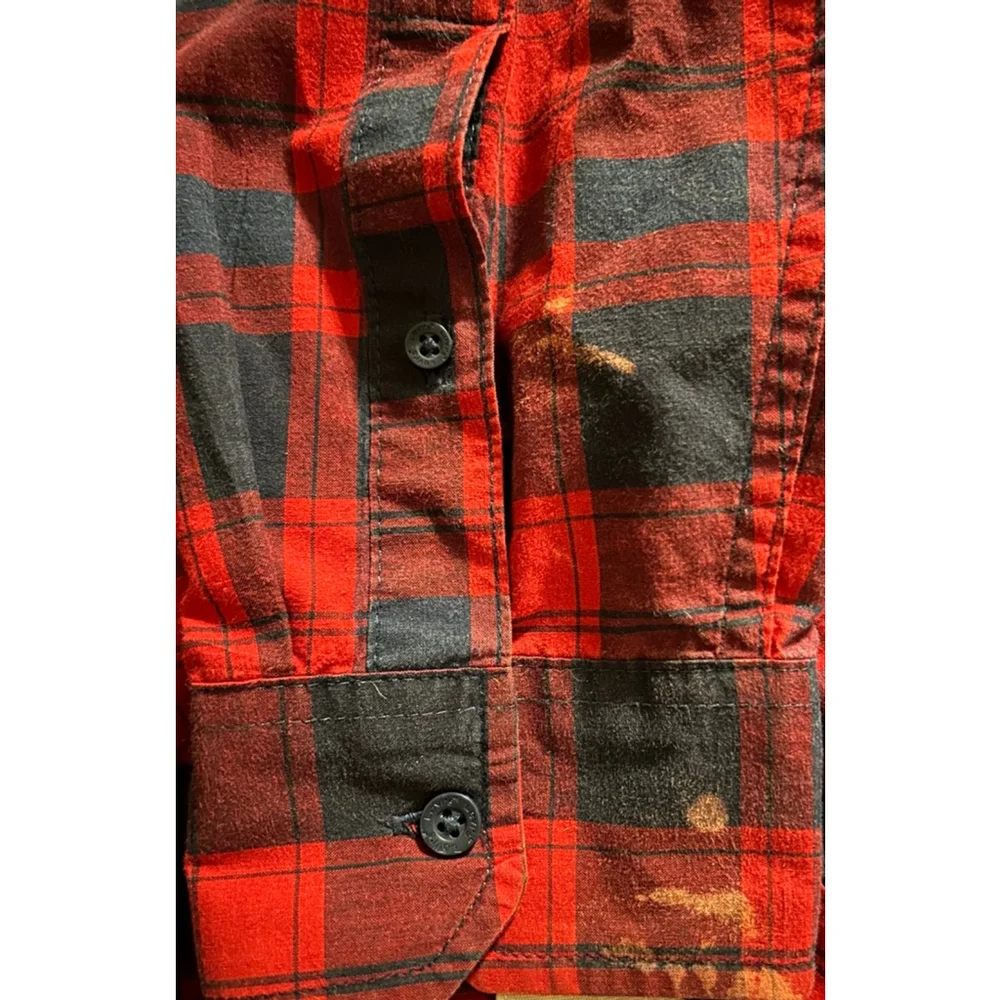 Men's Levi's Red & Navy Plaid Casual Button Down Shirt L